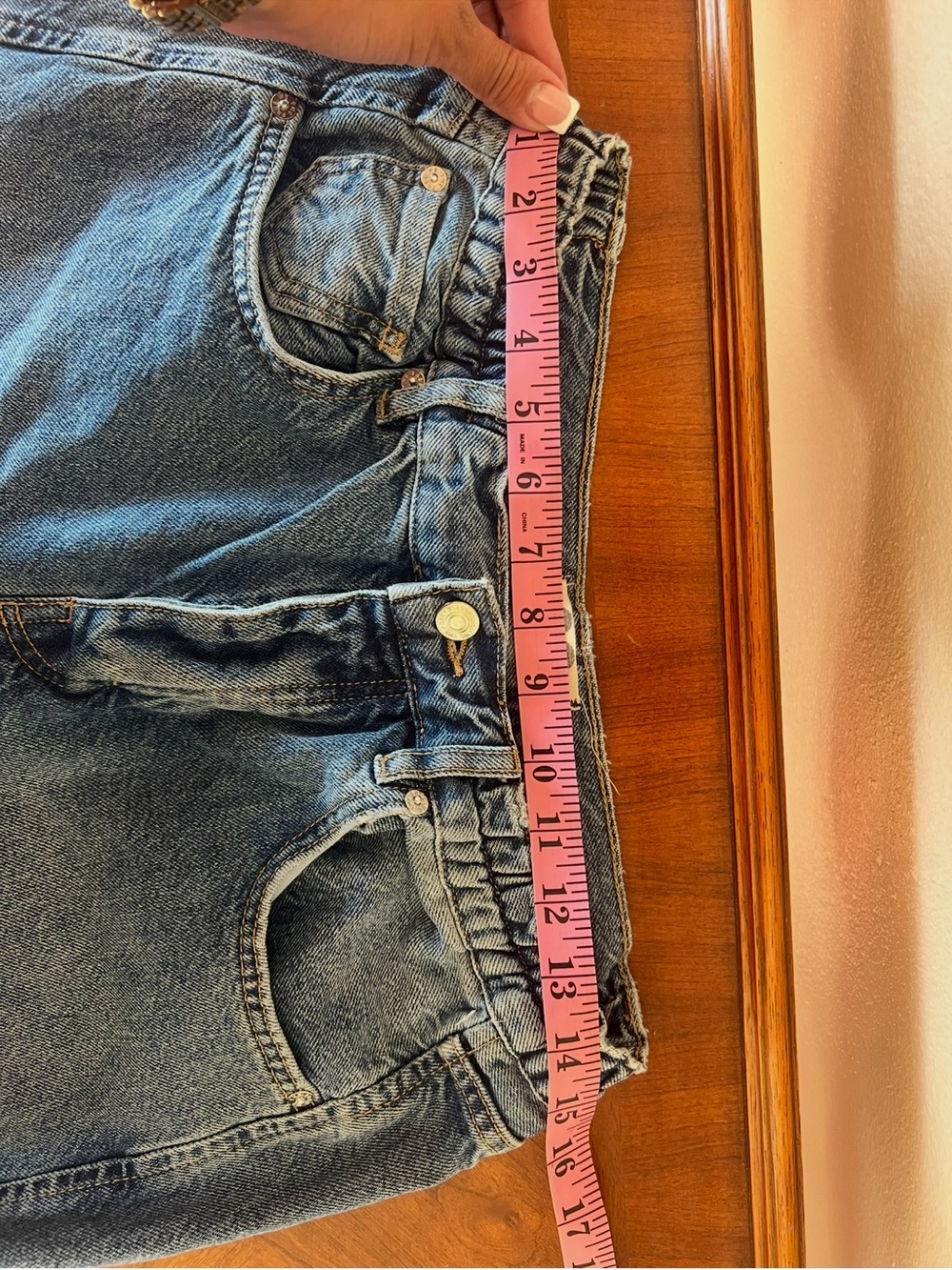 We The Free Cotton Wide Leg Raw Hem High Rise Denim Boho Jeans Size 28 - Picture 7 of 14